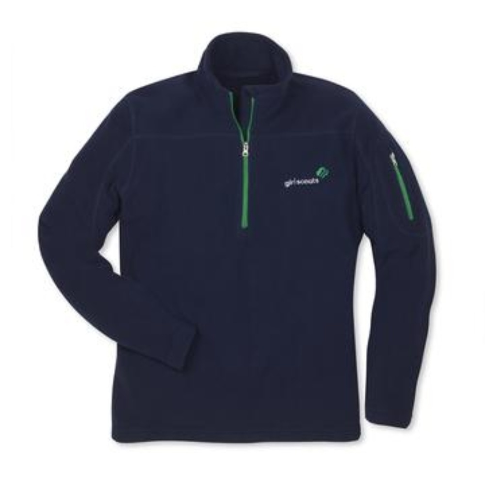 Navy Girl Scout 1/4 Zip Fleece Jacket Women's M